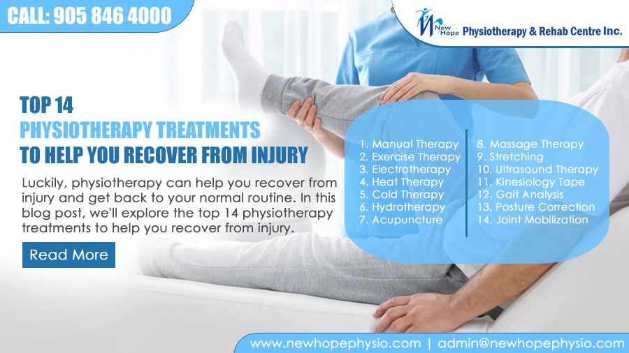 Top 14 Physiotherapy Treatments to Help You Recover from Injury