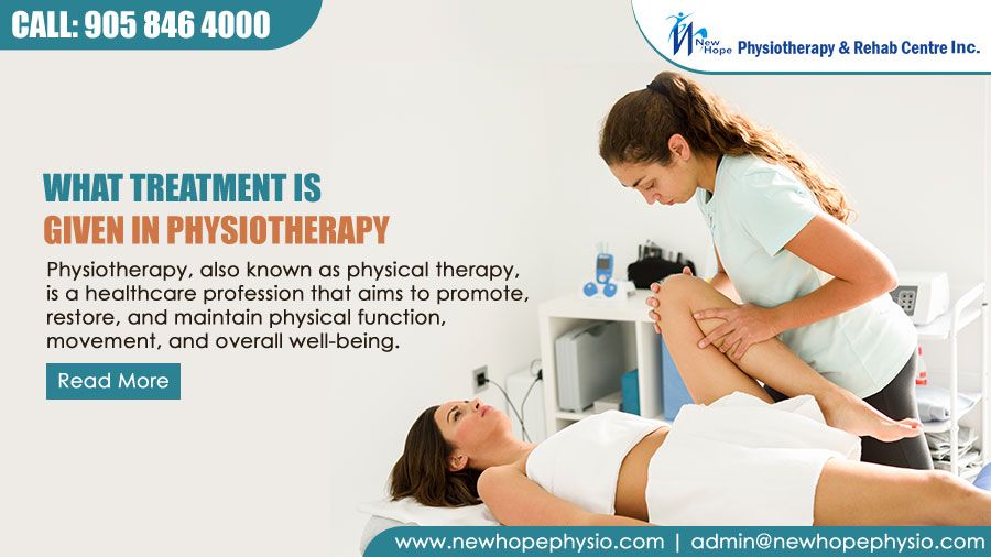 What treatment is given in physiotherapy?